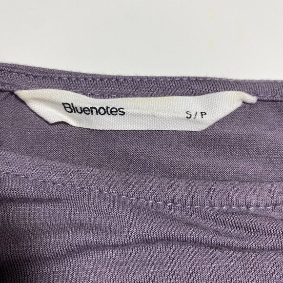 Bluenotes Womens Top U Neck Ruffle Peplum Longsleeve Purple Sz S - Picture 3 of 8
